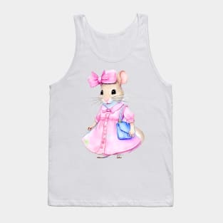 Cute baby mouse in a pink dress Tank Top